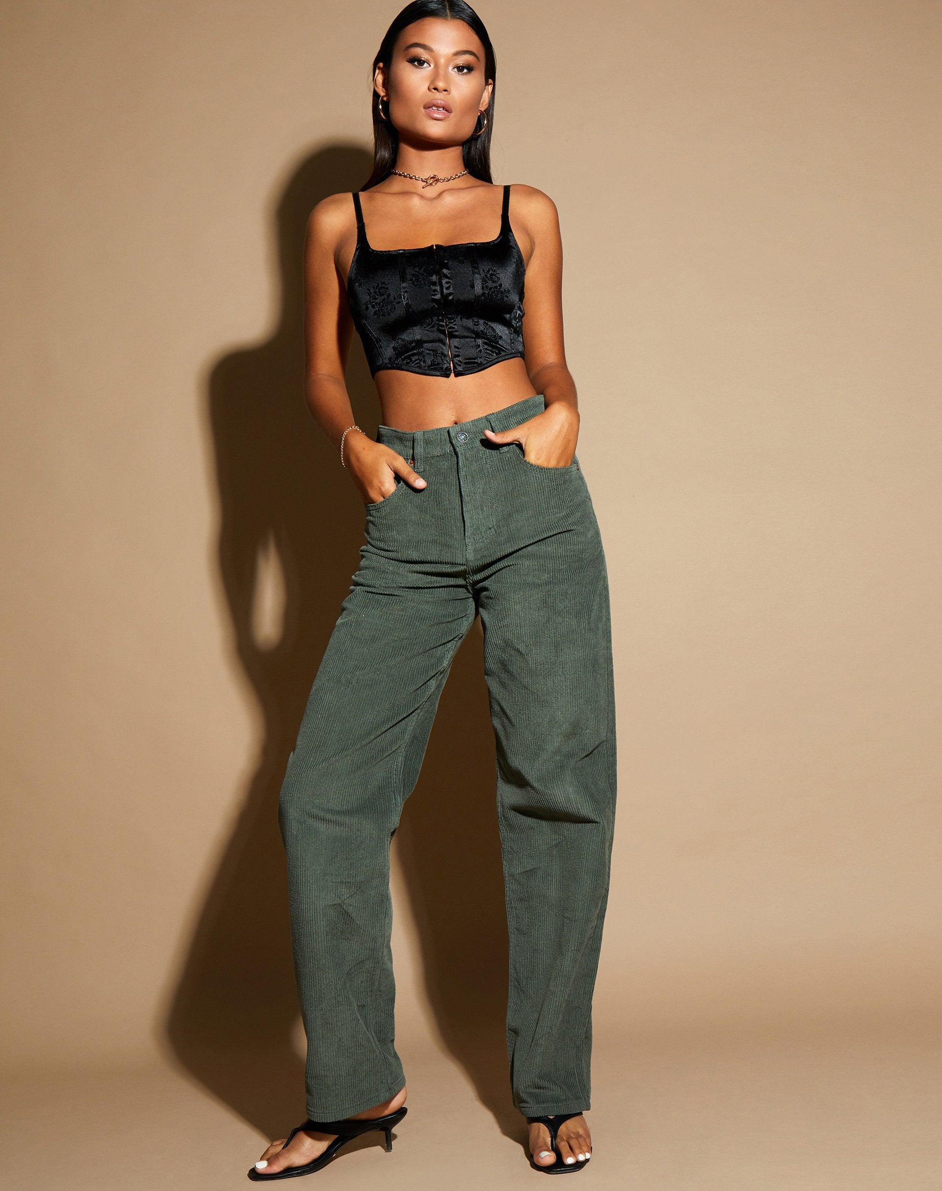 Imagen de Elicia Crop Top en Black Rose Flock