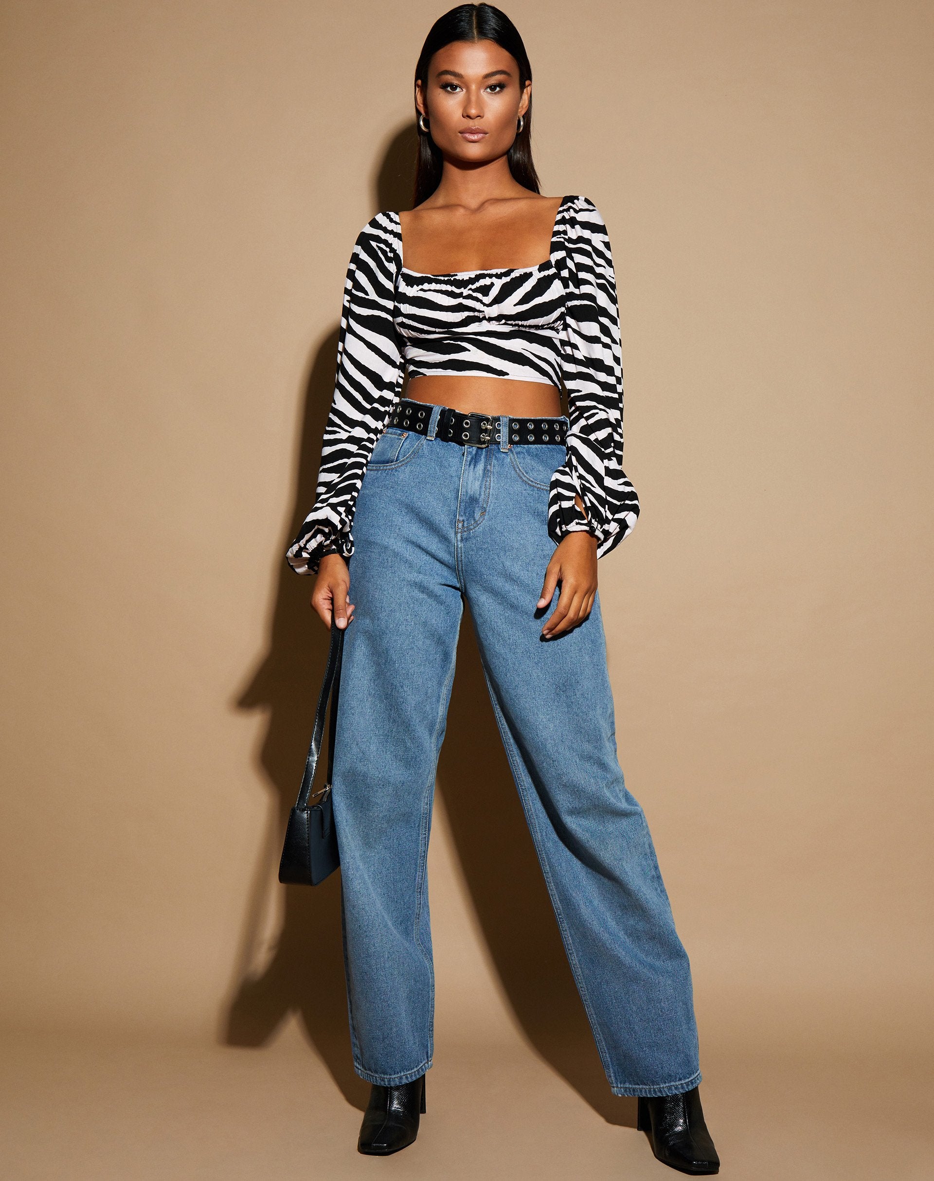 Imagen de Irene Crop Top in Huge Zebra