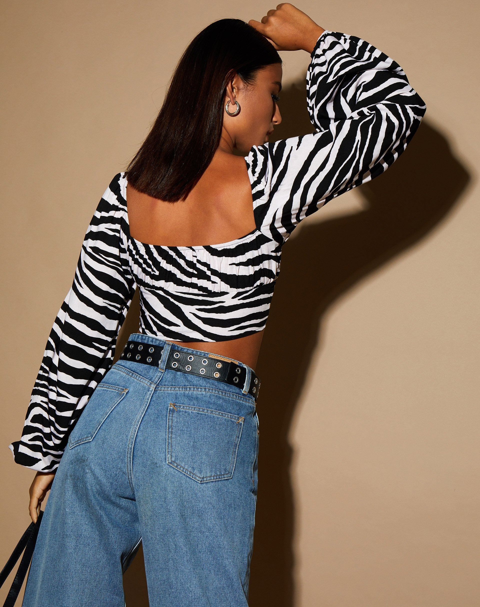 Imagen de Irene Crop Top in Huge Zebra