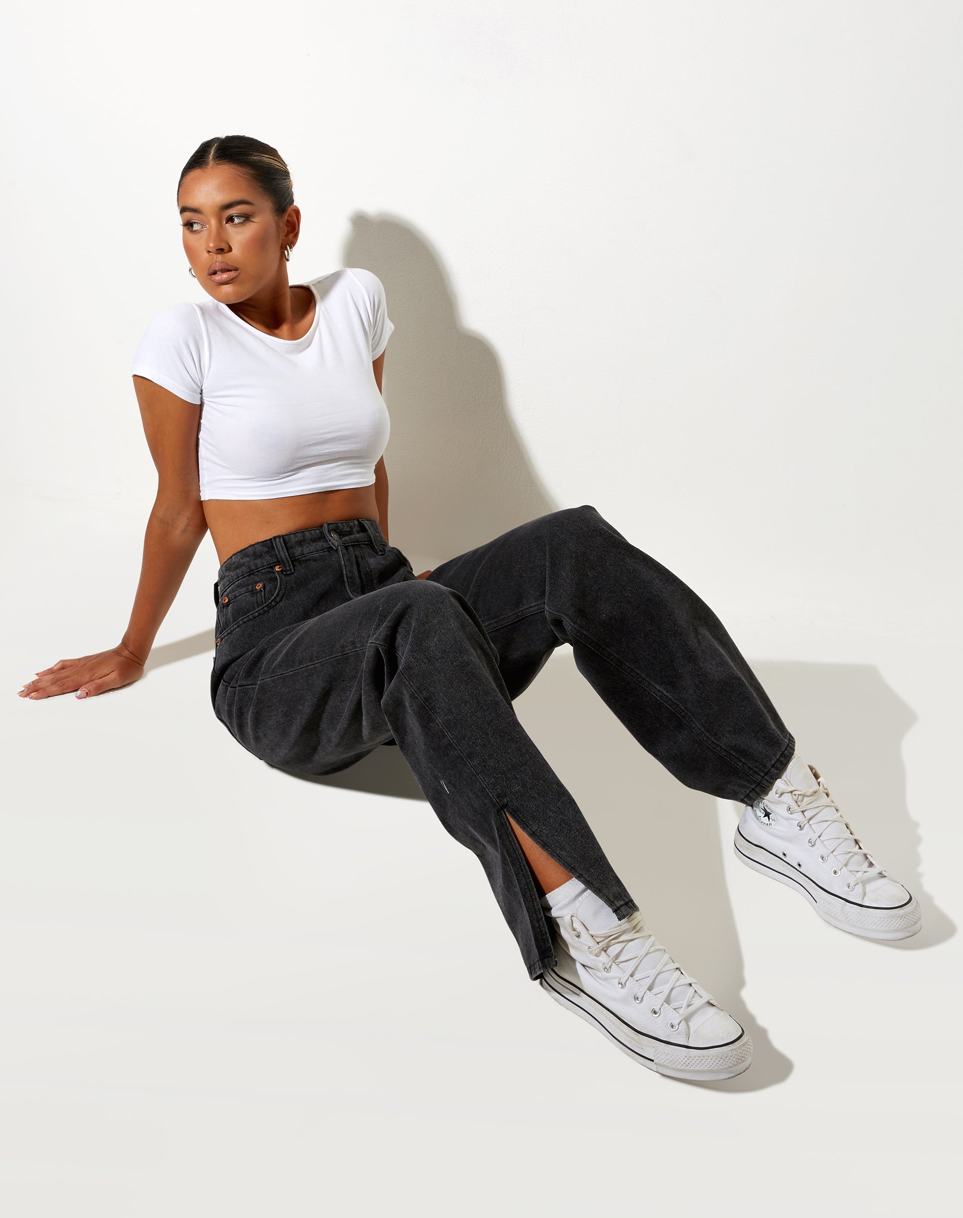 Imagen de Split Parallel Jeans en lavado negro