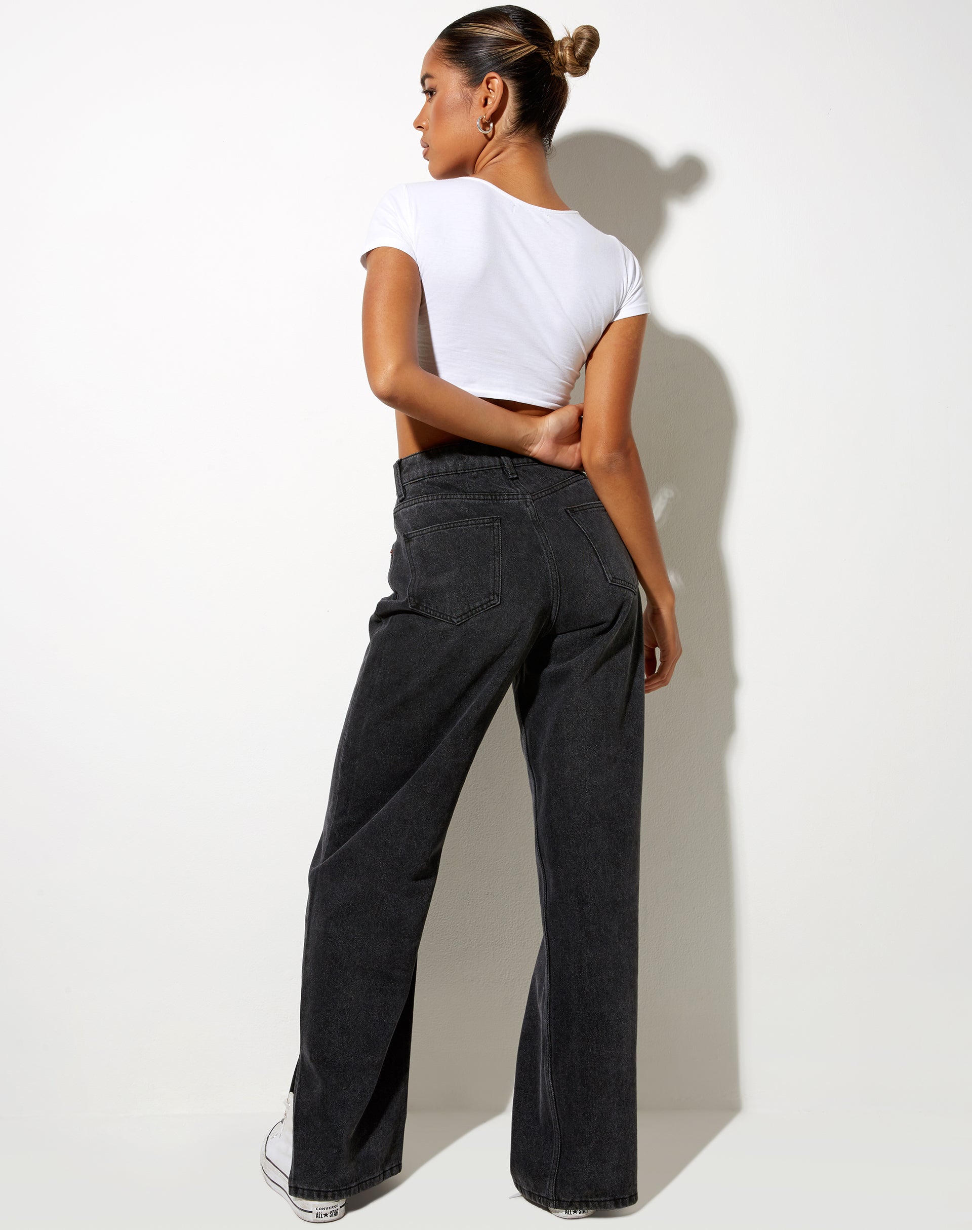 Imagen de Split Parallel Jeans en lavado negro