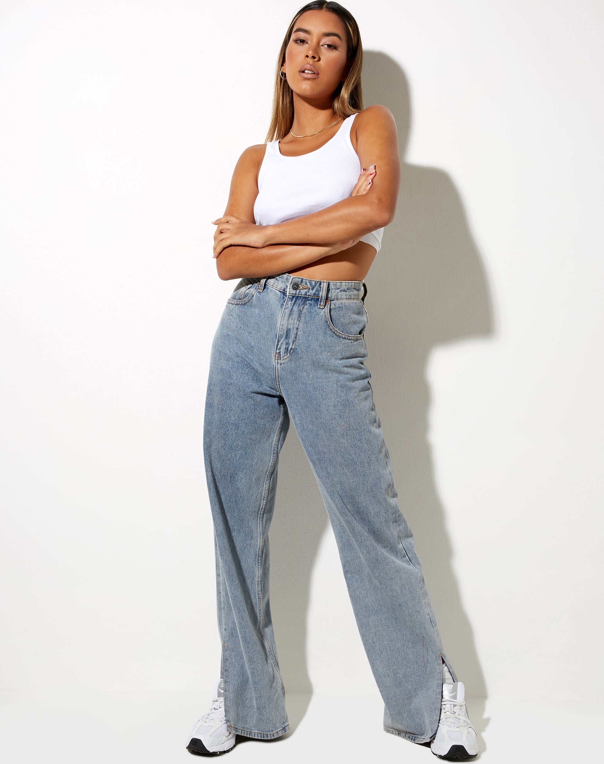 Imagen de Split Parallel Jeans en lavado azul claro