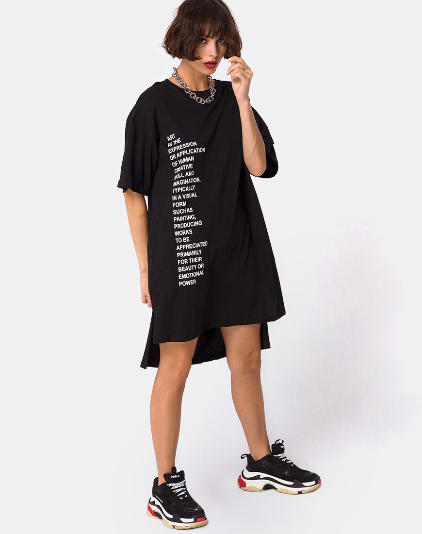 Image of Vestido Camiseta Step Hem Art Expression Oversized