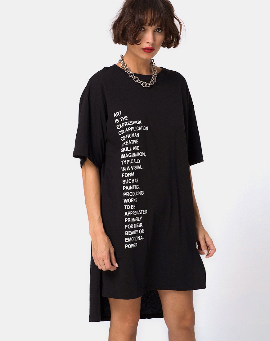 Image of Vestido Camiseta Step Hem Art Expression Oversized