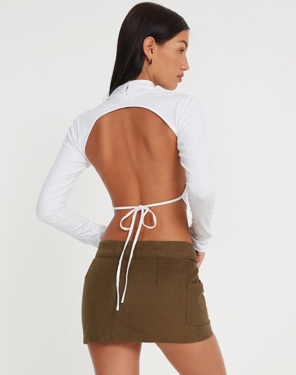 Minifalda Stina Cargo de color caqui