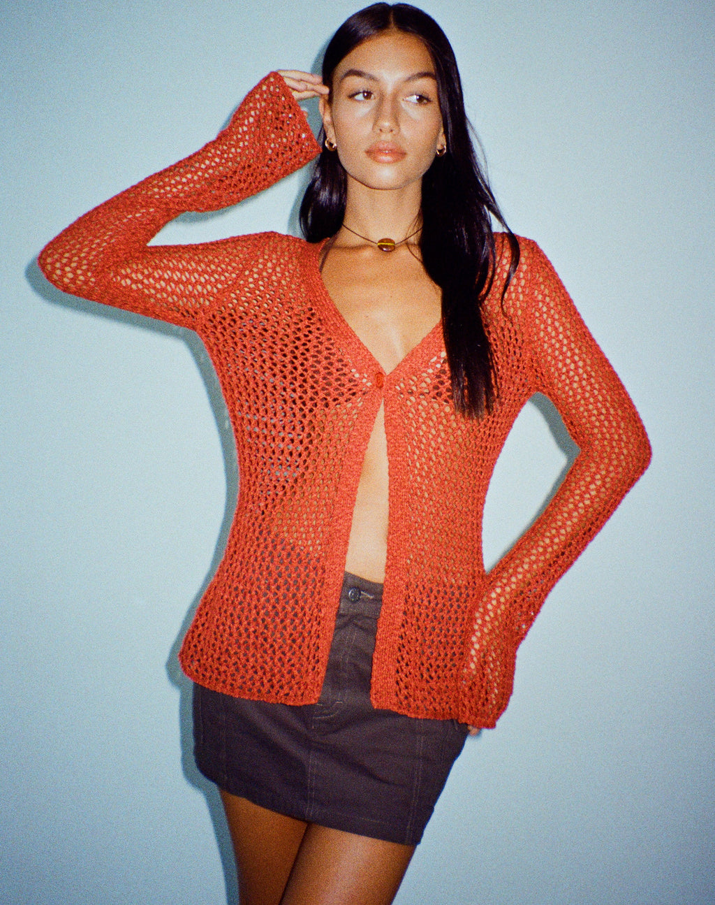 Sukati Cardi en naranja quemado