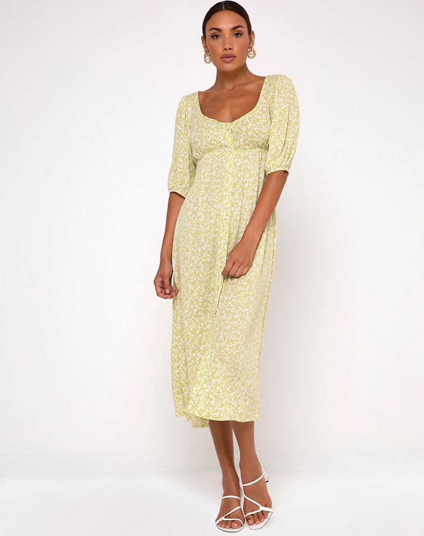 Imagen del vestido Sula Midi en espuma de menta Botanic Crinkle