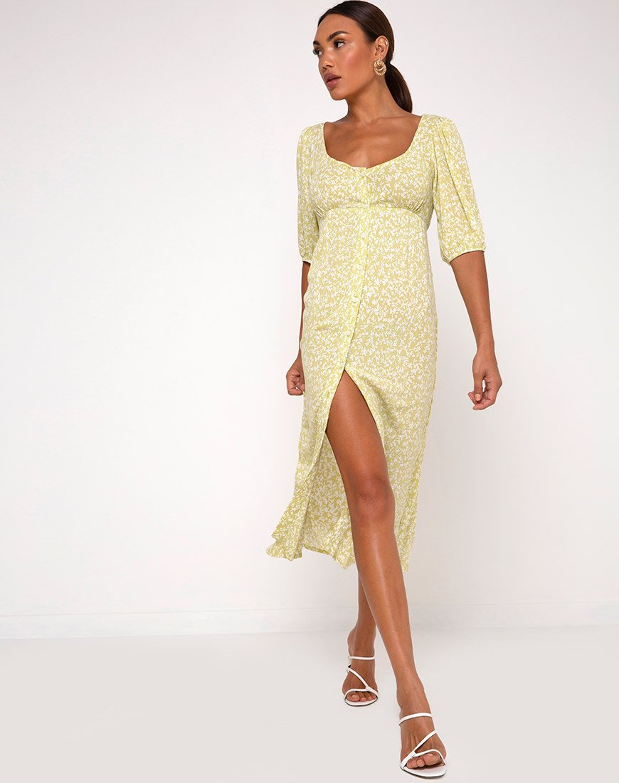 Imagen del vestido Sula Midi en espuma de menta Botanic Crinkle