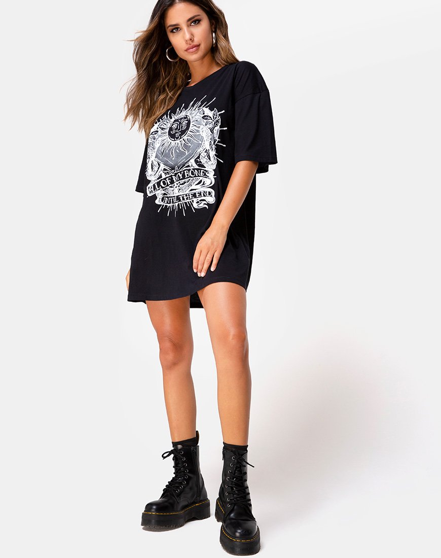 Imagen de Sunny Kiss Tee in Black Todos mis huesos