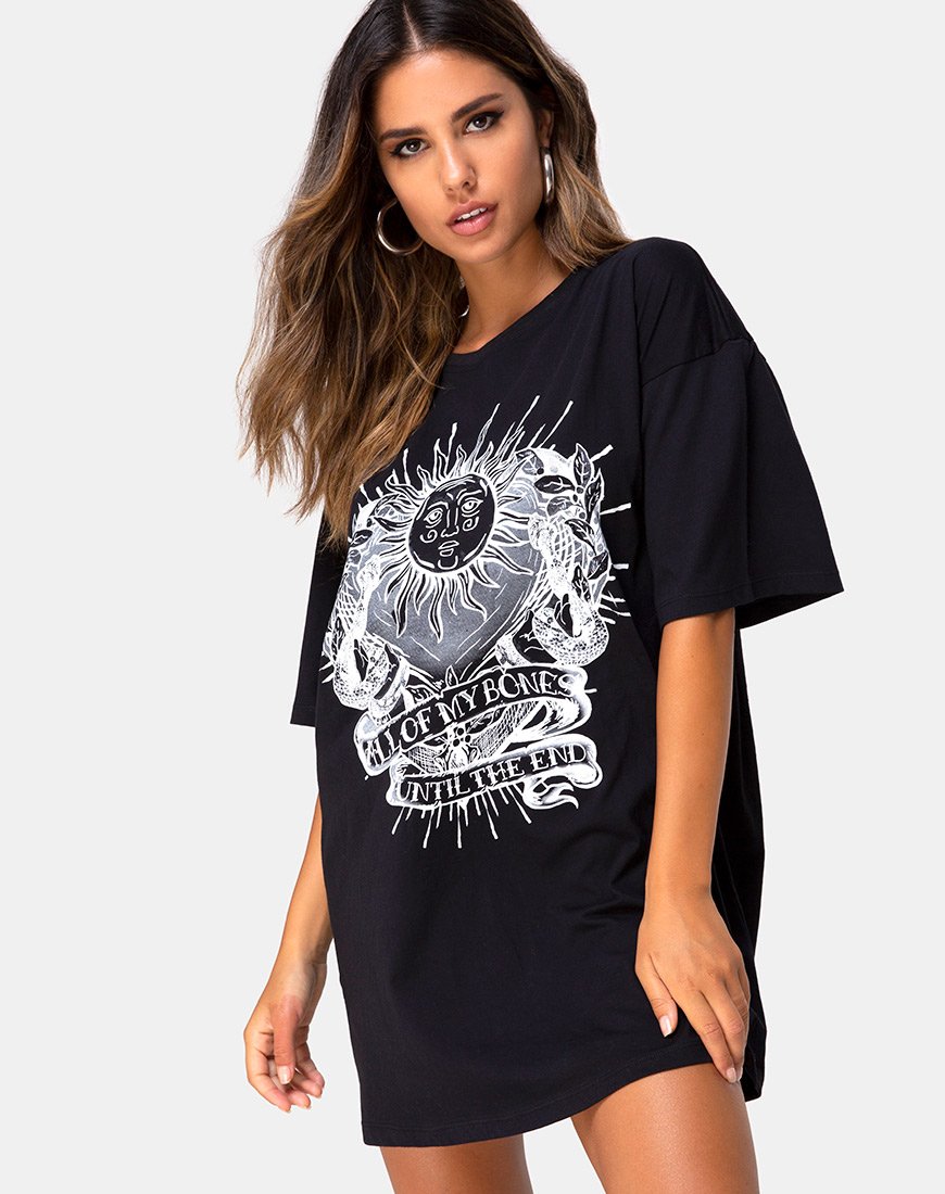 Imagen de Sunny Kiss Tee in Black Todos mis huesos