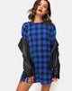 Imagen de Sunny Kiss T Shirt Dress in Tartan Blue