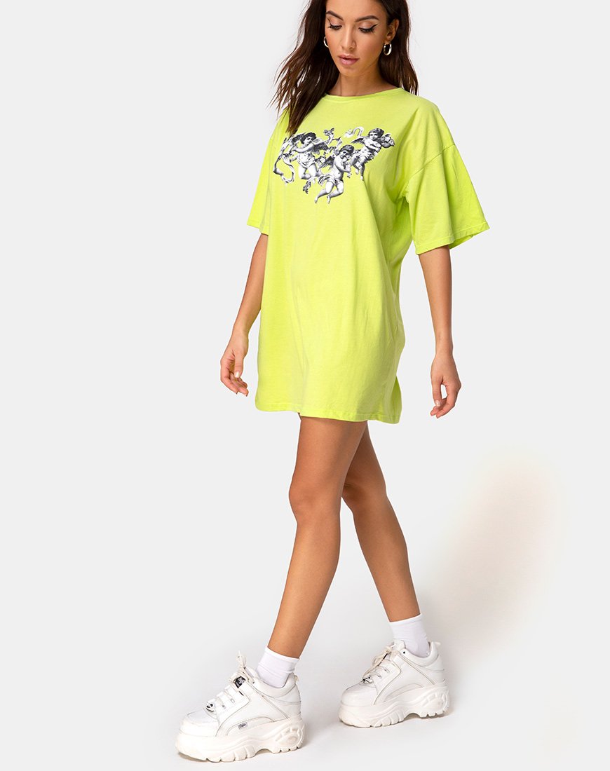 Imagen de Sunny Kiss Tee in Lime with Cherub
