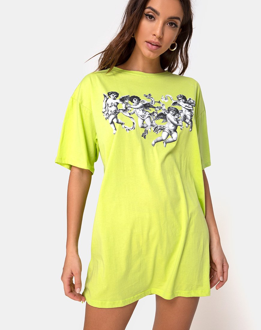 Imagen de Sunny Kiss Tee in Lime with Cherub