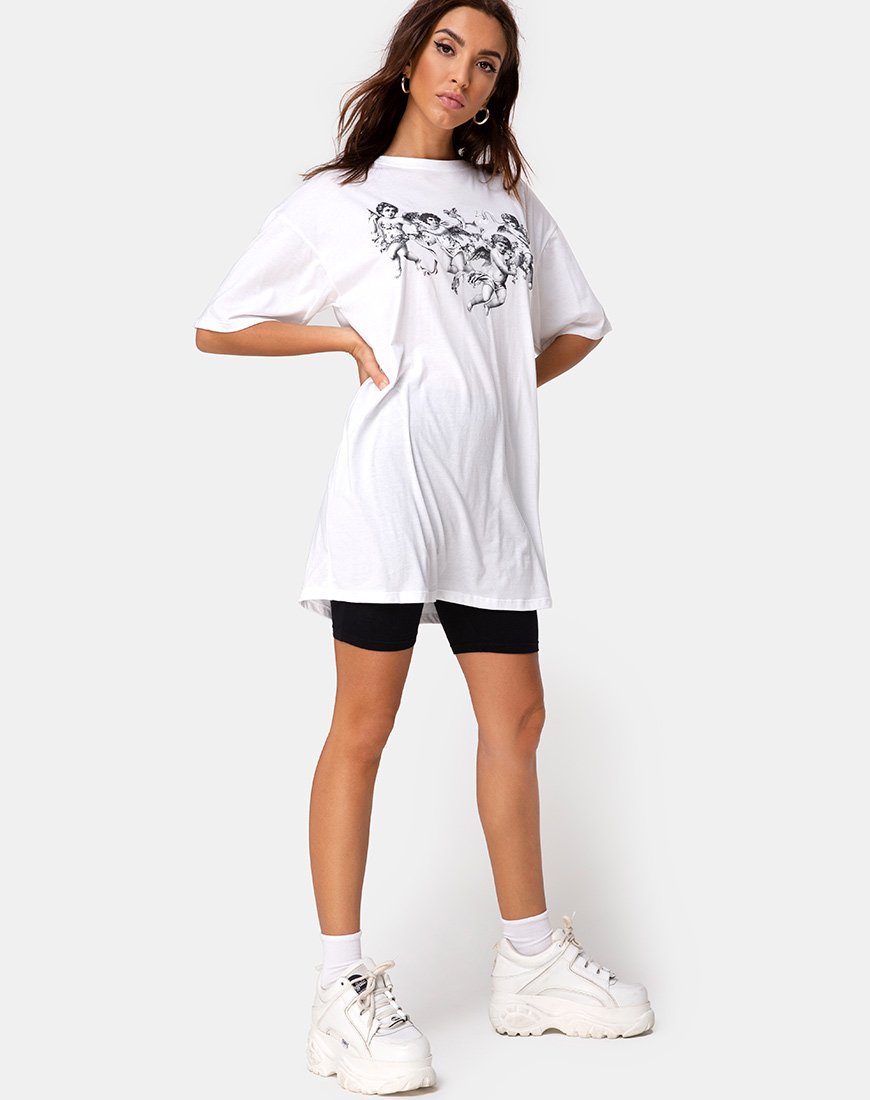 Imagen de Sunny Kiss Tee in White with Cherub
