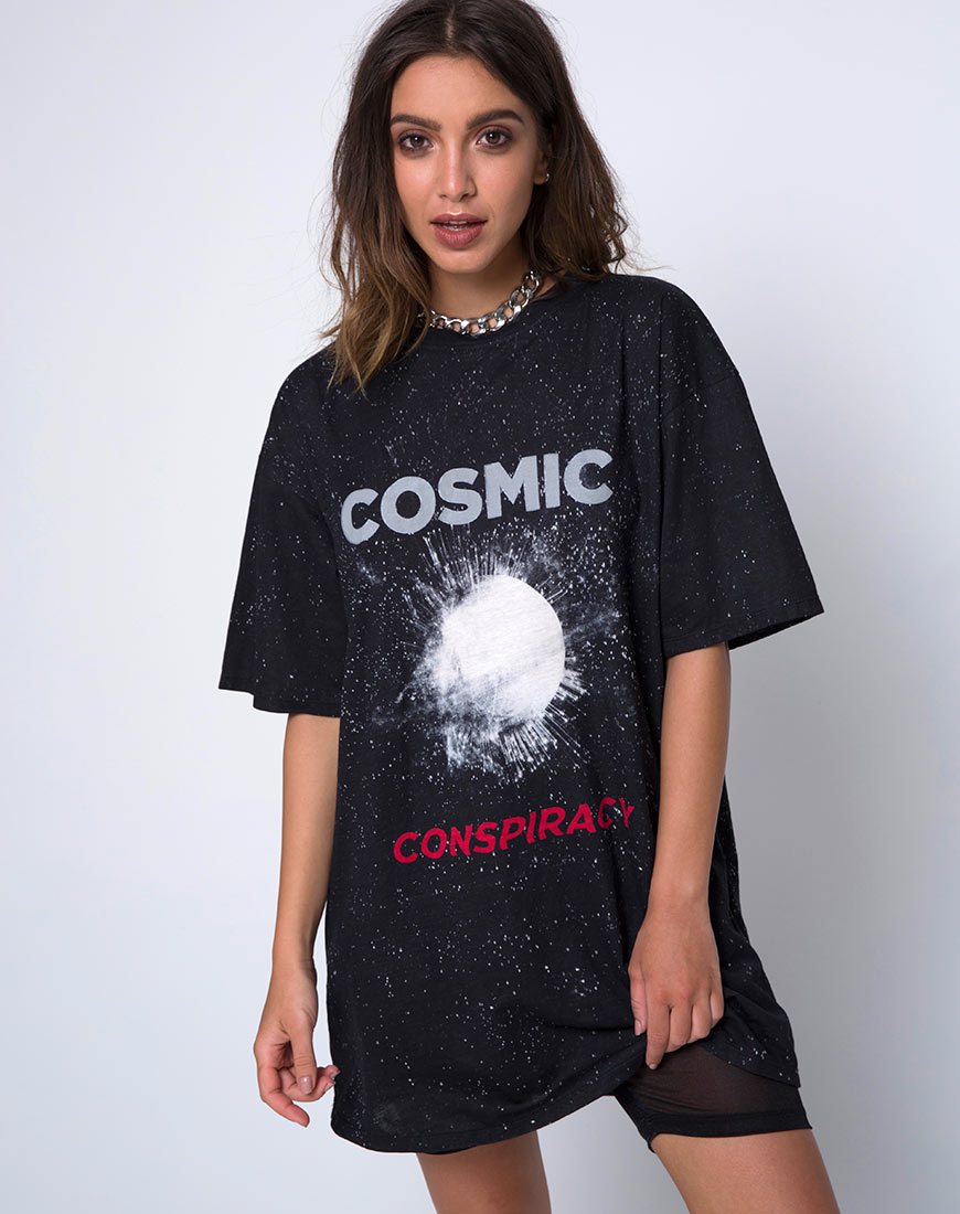 Camiseta oversize Sunny Kiss negra Cosmic Conspiracy