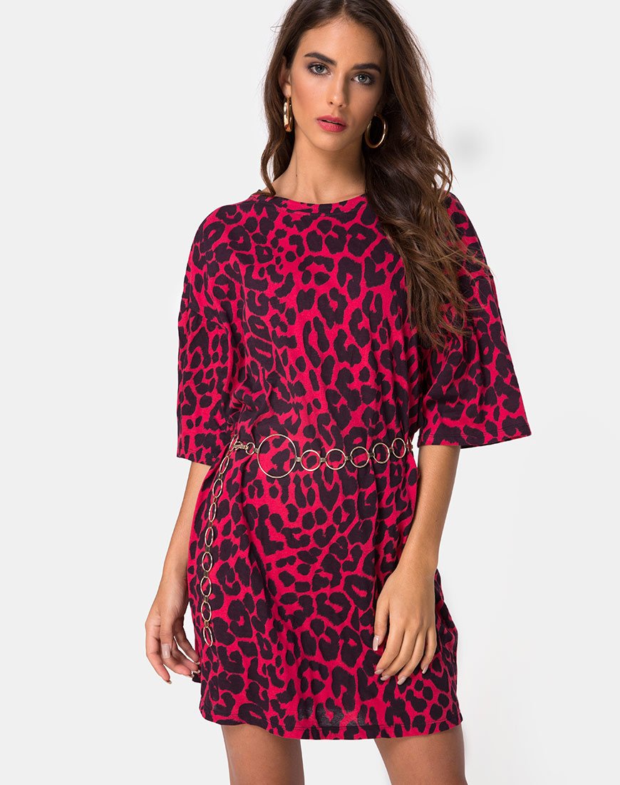 Camiseta Sunny Kiss Oversize Jaguar Roja