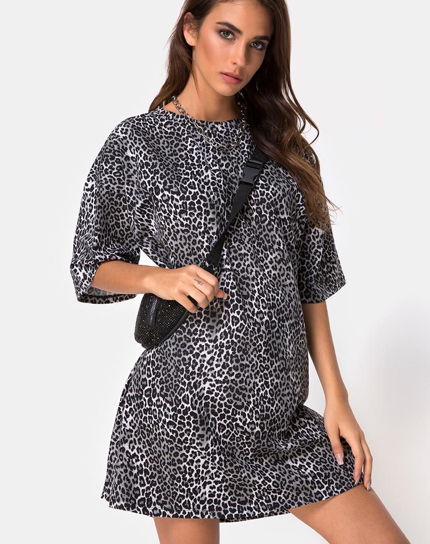 Camiseta Sunny Kiss en Rar Leopard Grey