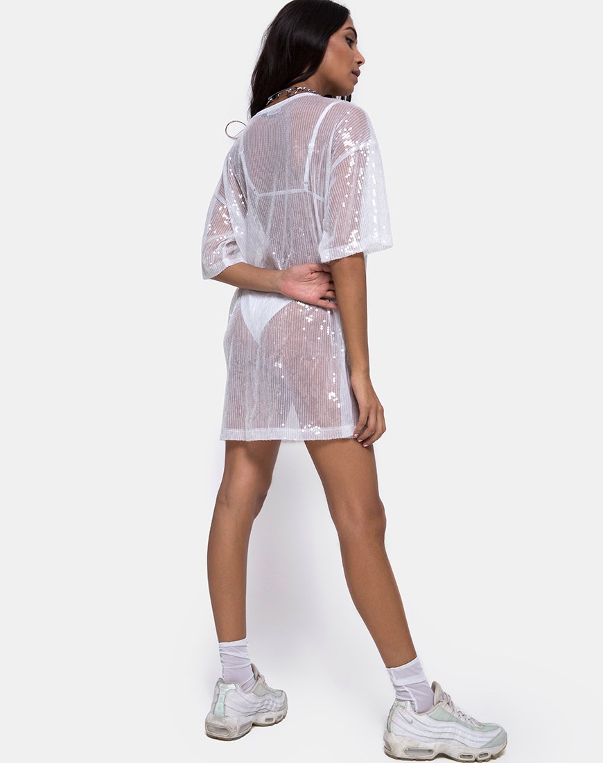 Imagen de Sunny Kiss Tee in Sheer White Clear Sequin