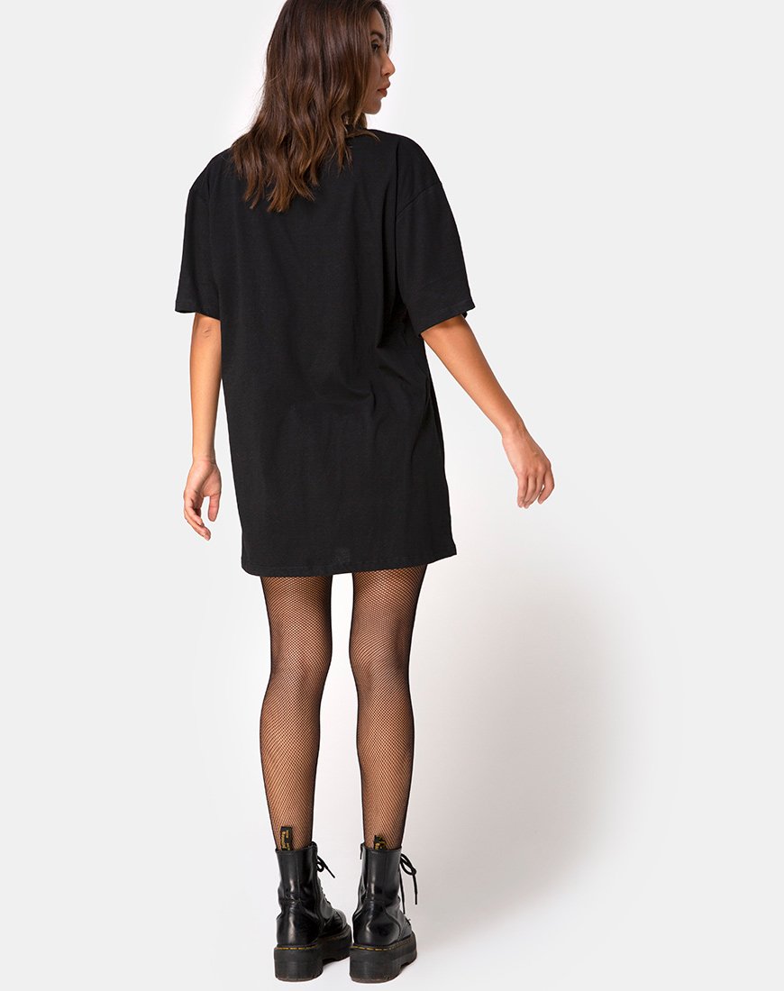Imagen de Sunny Kiss Oversize Tee in Black with Pink Tribal