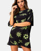 Imagen de Sunny Kiss Tee in Black with Tribal Repeat
