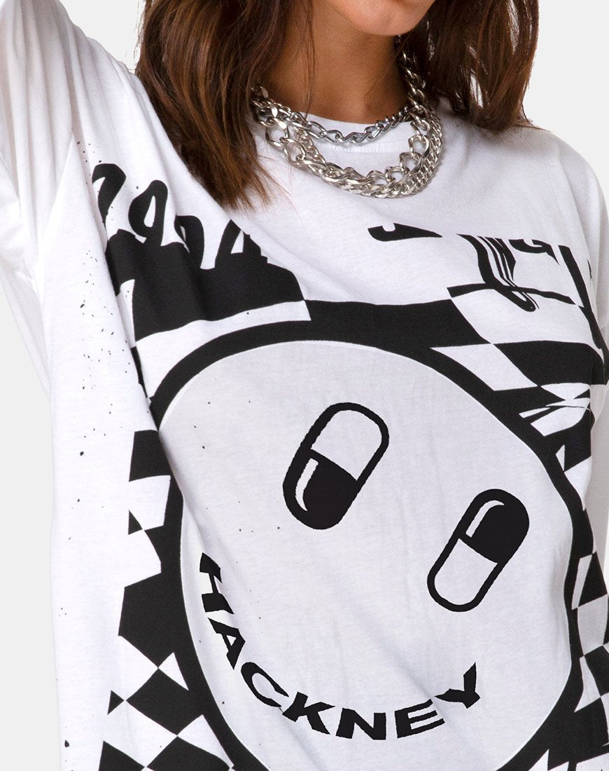 Imagen de Sunny Kiss Tee en blanco con negro Dream Scape