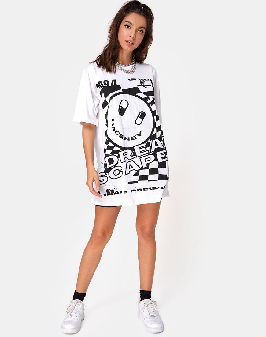 Imagen de Sunny Kiss Tee en blanco con negro Dream Scape