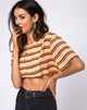 Imagen de Super Cropped Tee in 70s Mustard Horizontal Stripe