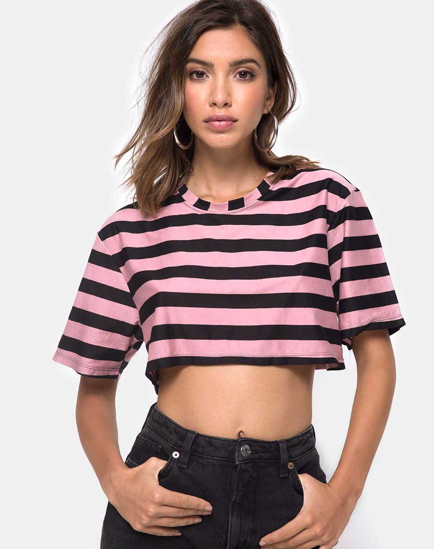 Camiseta Super Cropped de rayas Campbell