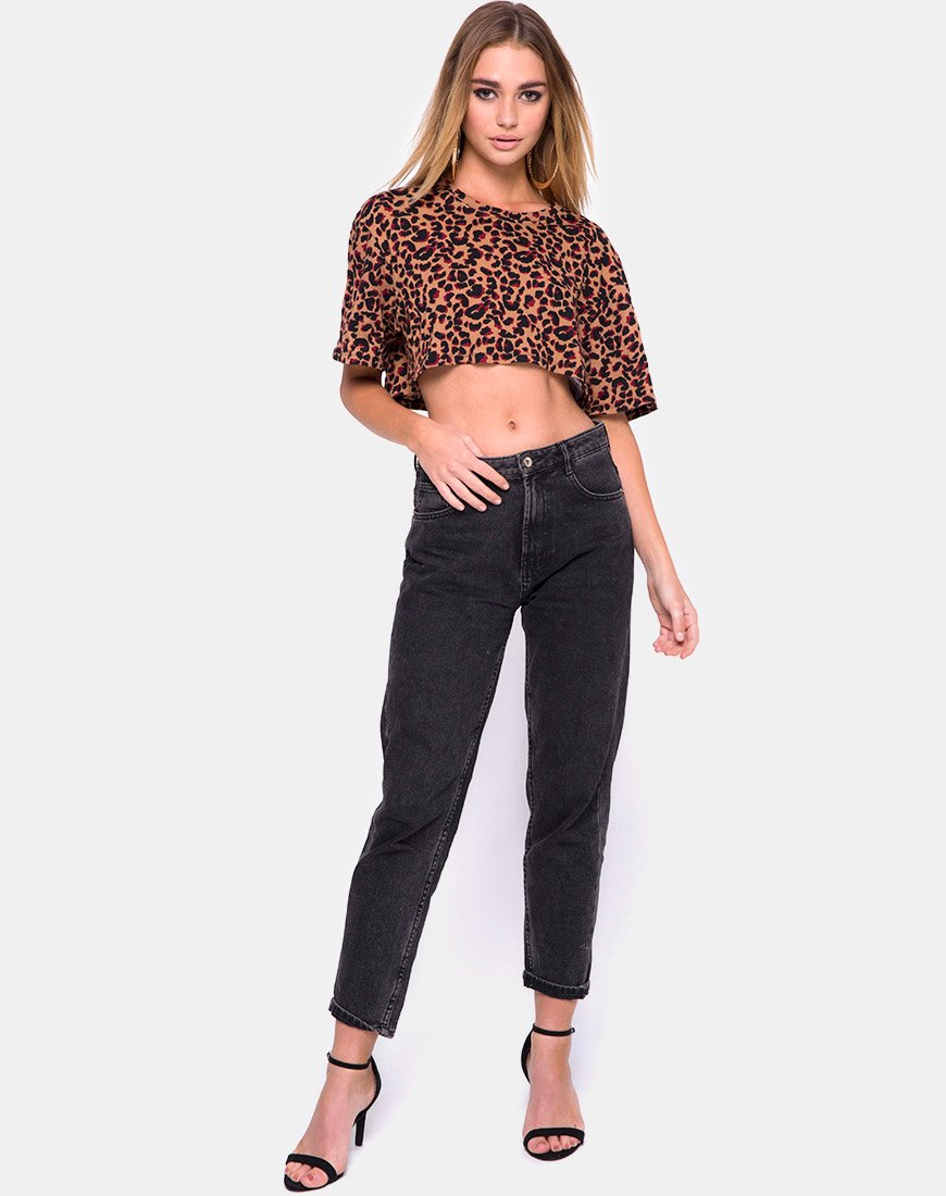 Imagen de Super Cropped Tee en leopardo selvático