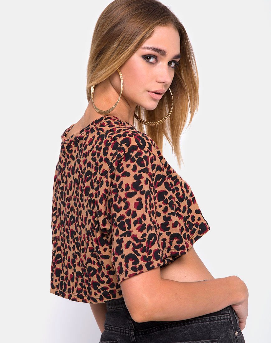 Super Cropped Tee en leopardo selvático