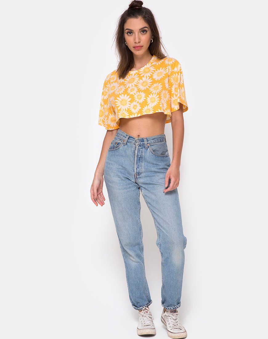Imagen de Super Crop Tee en Sunkissed Floral Yellow