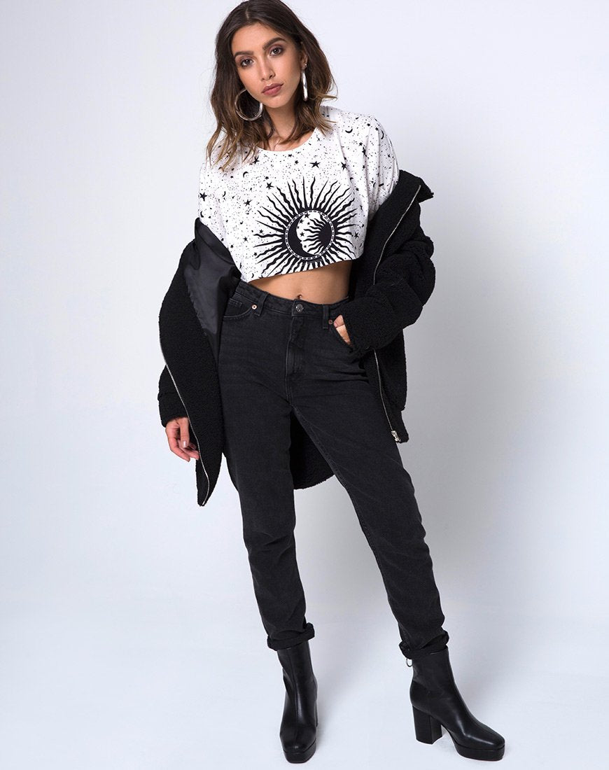 Imagen de Super Cropped Tee in White Cosmo