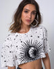 Imagen de Super Cropped Tee in White Cosmo