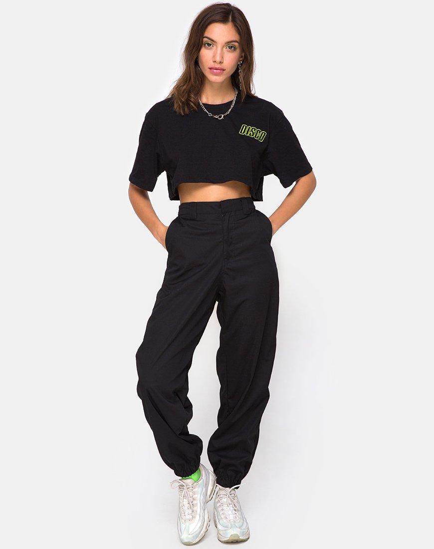 Imagen de Super Cropped Black Tee in Disco Embro
