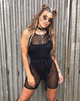 Imagen de Acro Unitard en Mesh Negro