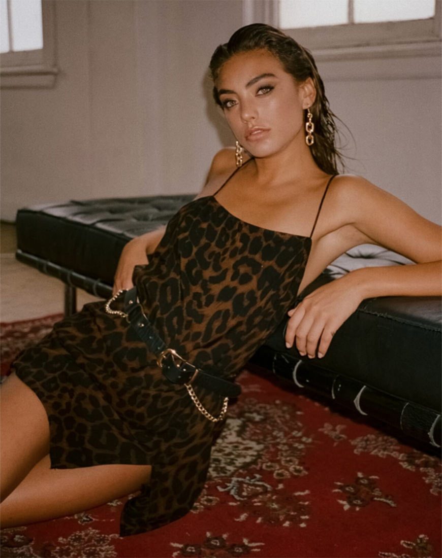 Datista Slip Dress en Jaguar Oversize Marrón