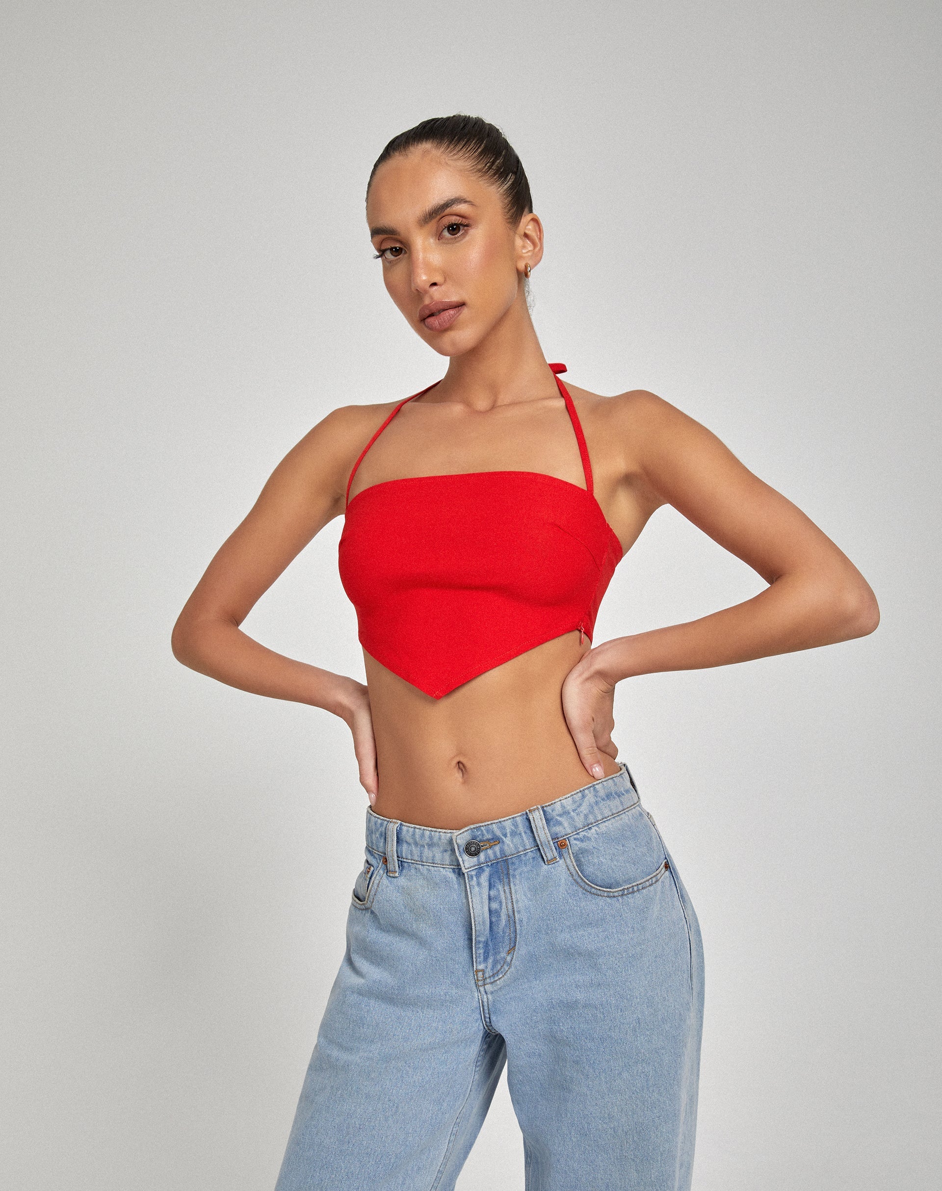 Crop Top Taina en rojo sastrería