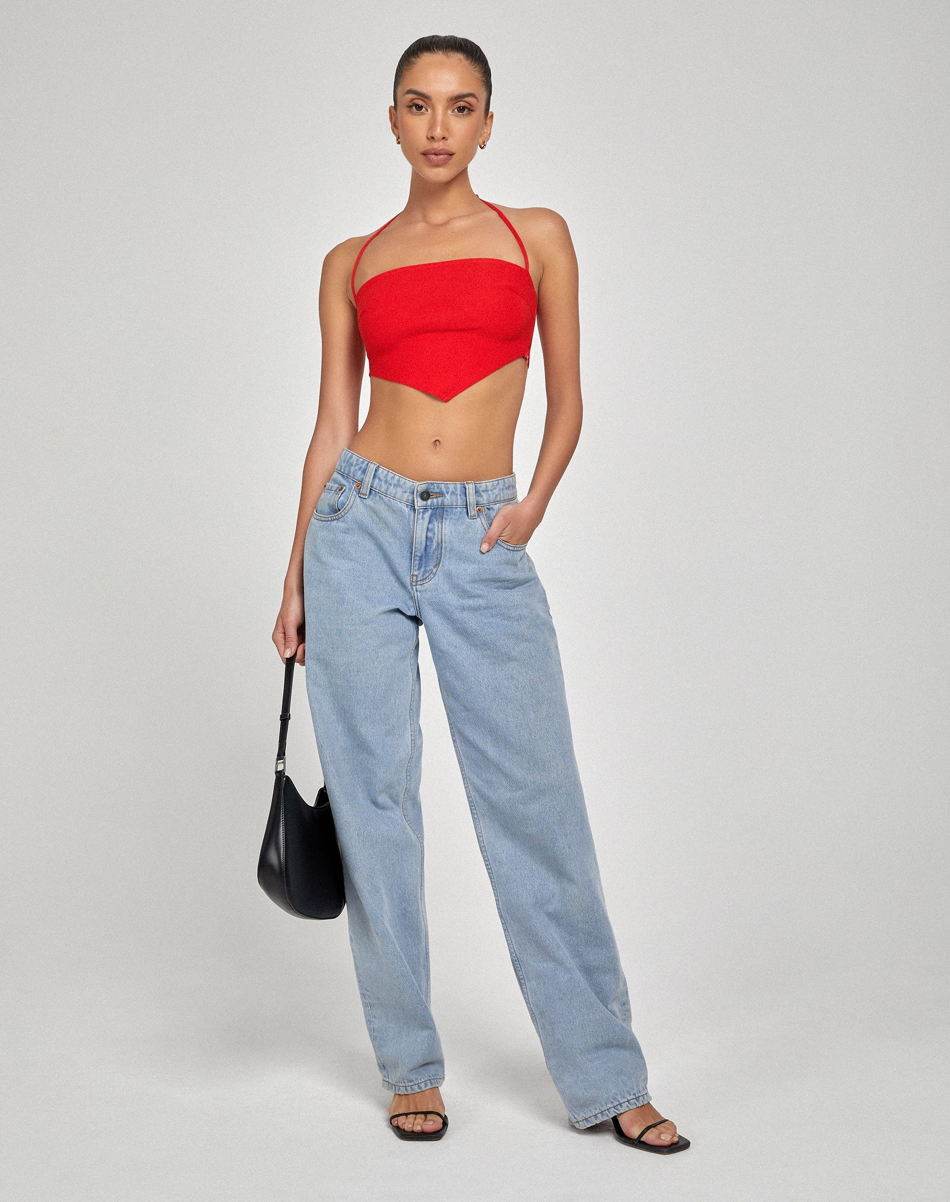 Crop Top Taina en rojo sastrería