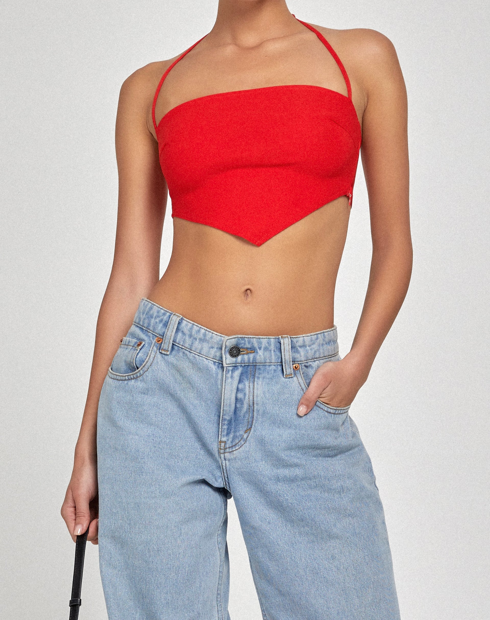 Crop Top Taina en rojo sastrería