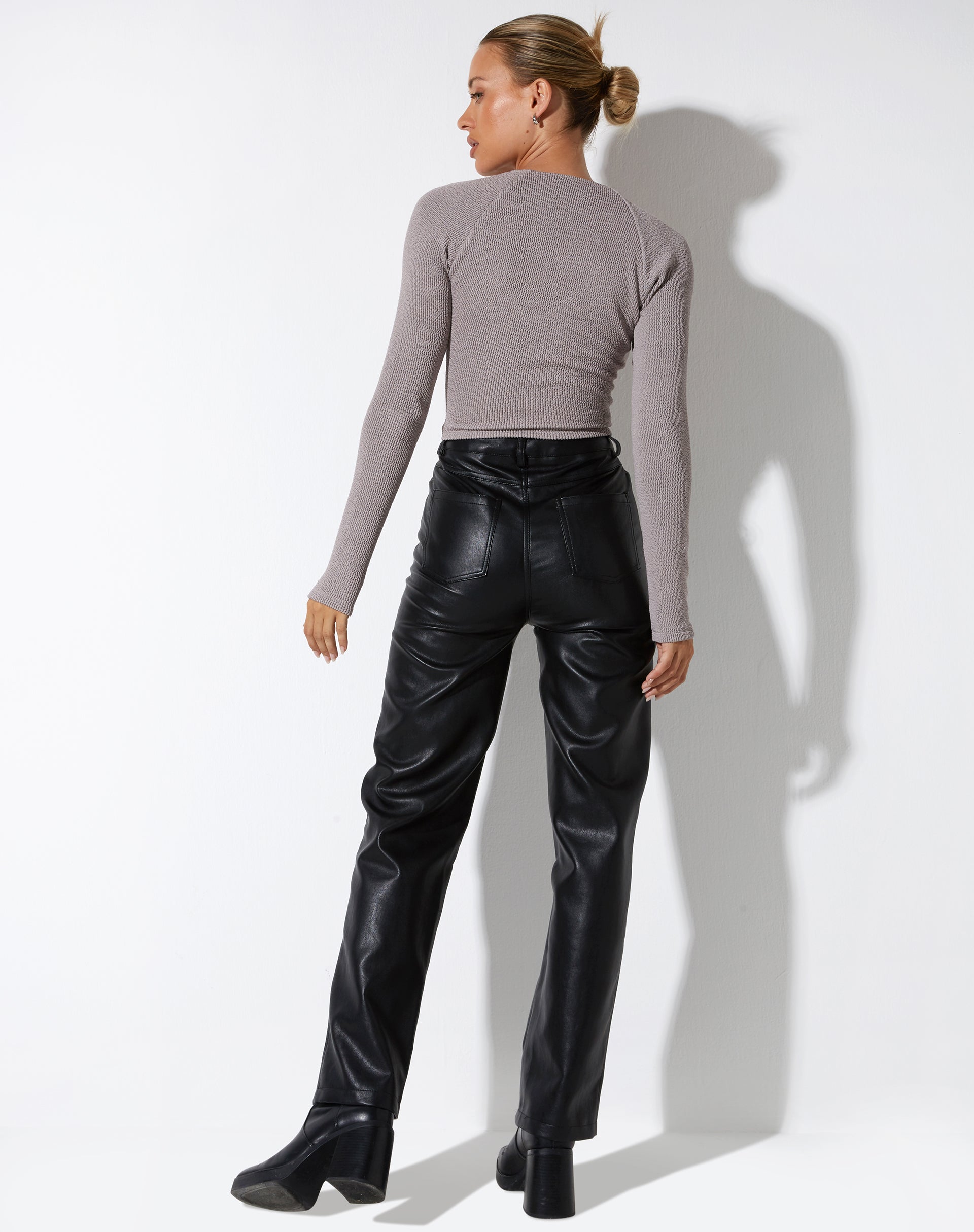 imagen de Tamar Top de Manga Larga en Jacquard Rib Tan