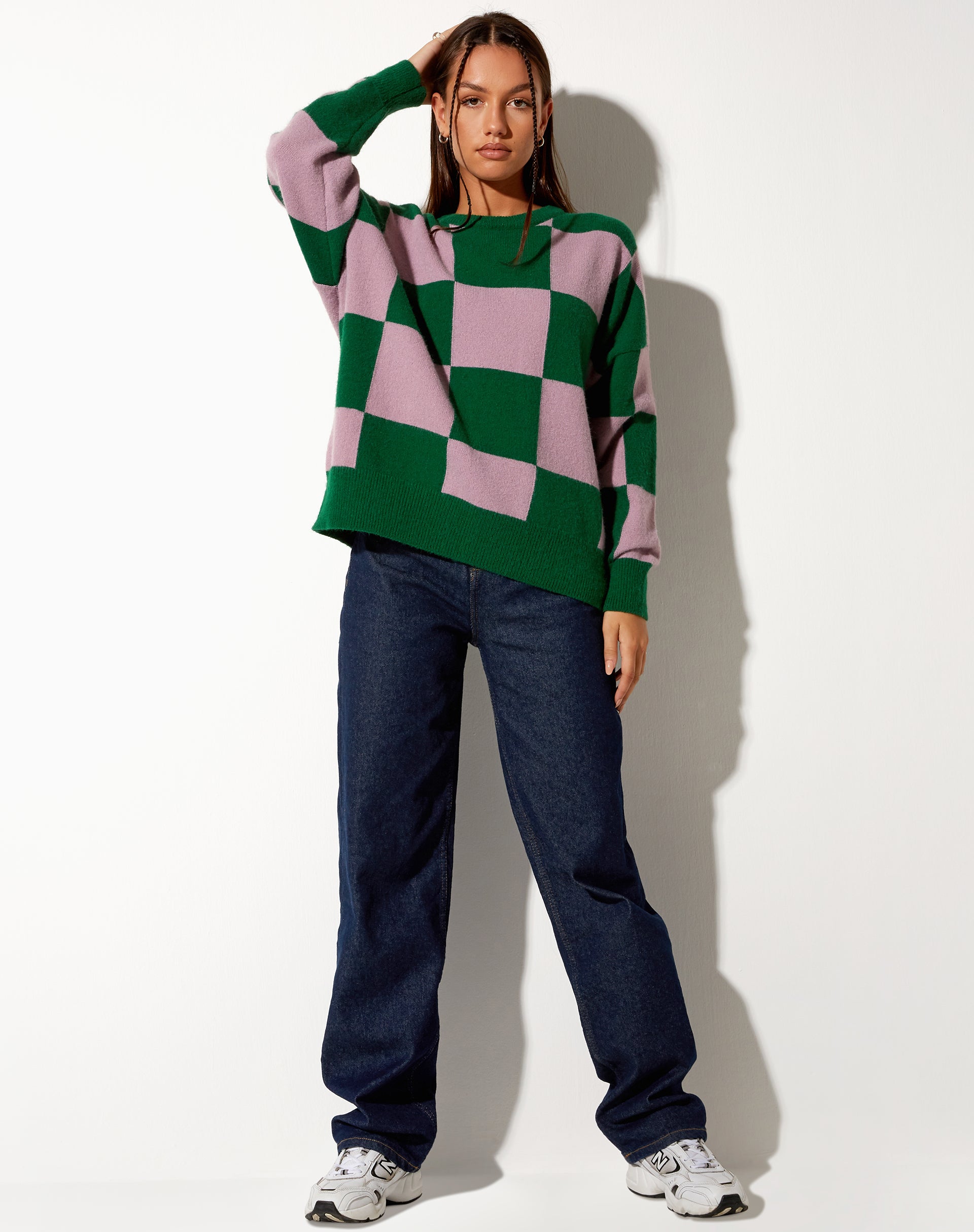 Imagen de la sudadera Tamari en rosa y verde