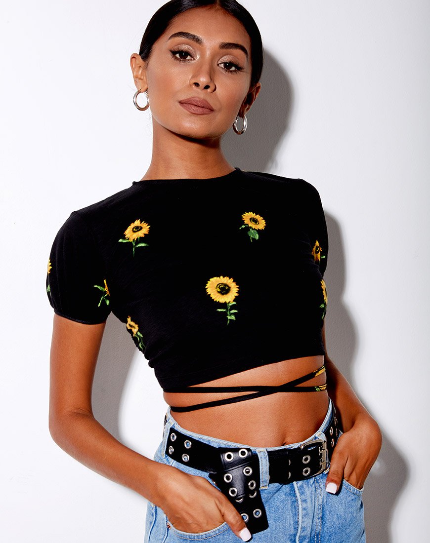 Top Tasya en Ditsy Sunflower