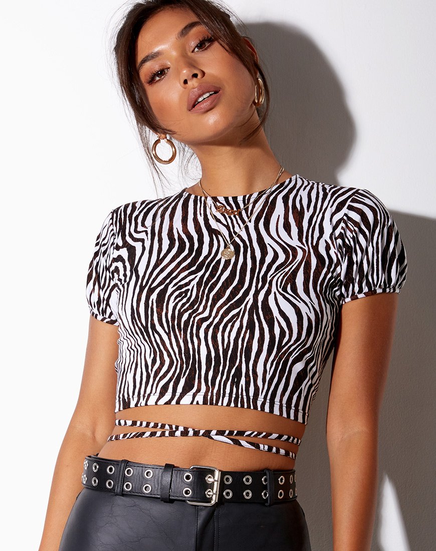 Imagen de Tasya Crop Top en Zebra Vertical