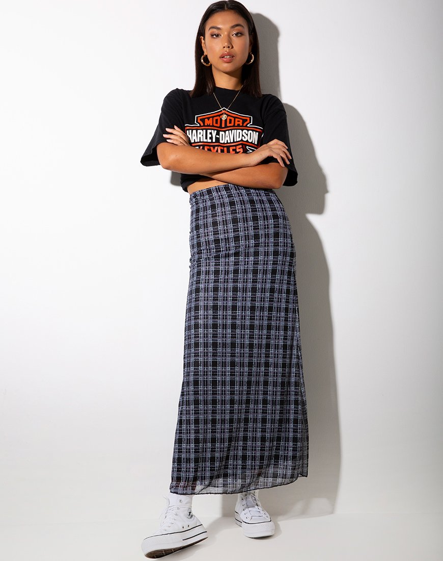Imagen de Sayang Maxifalda a cuadros negros y blancos