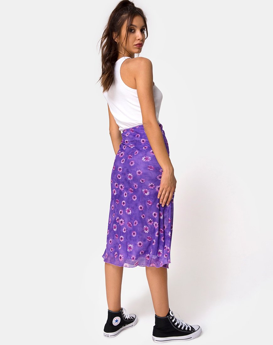 Imagen de la falda Taura Midi en Daisy Daze Morado
