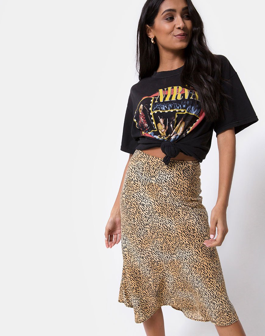 Falda Tauri Midi en Mini Tiger Marrón