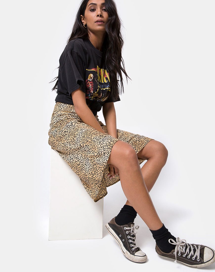 Falda Tauri Midi en Mini Tiger Marrón