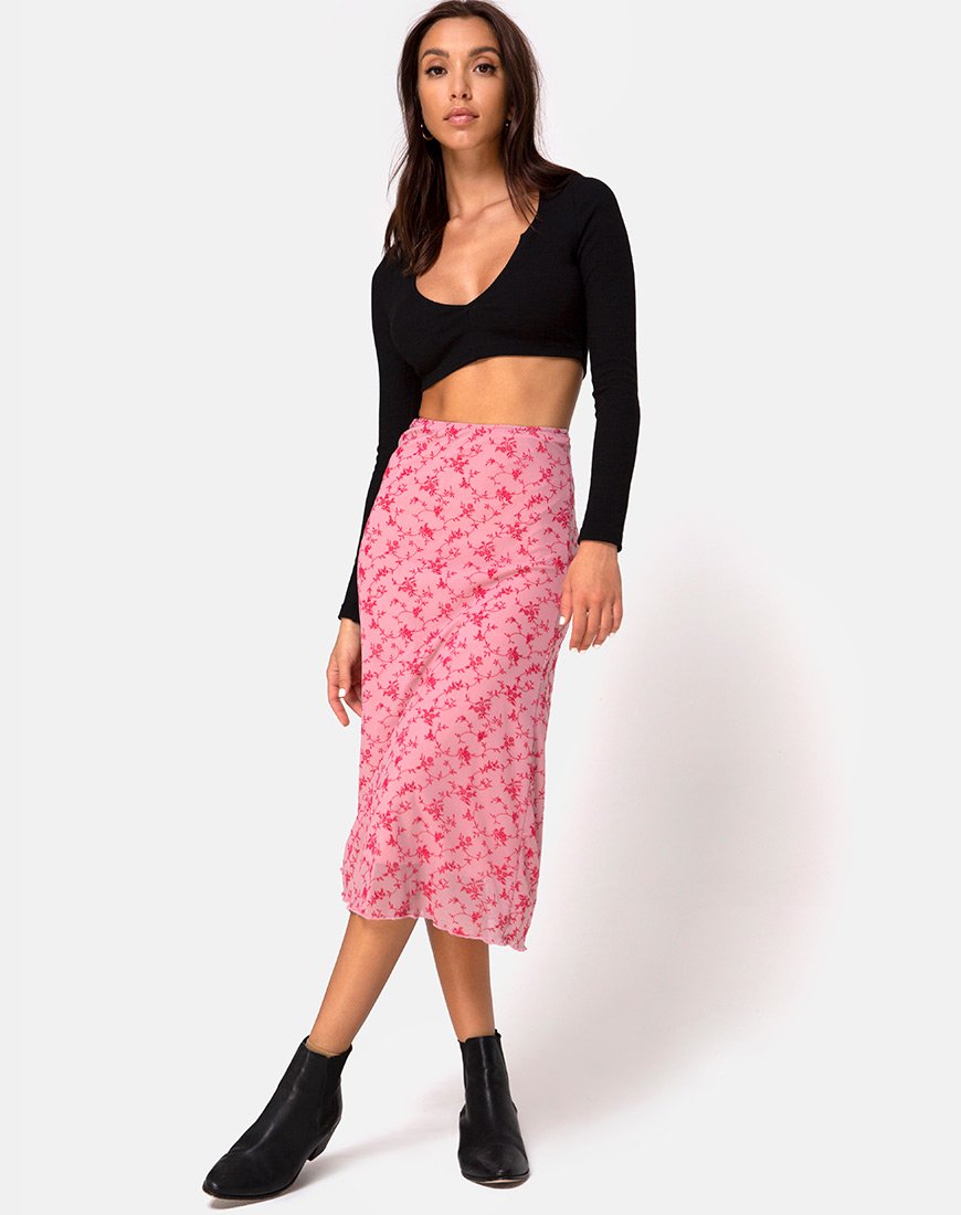 Imagen de la falda Taura en Love Bloom Rosa Flock