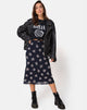 Imagen de Tauri Midi Skirt in Black Flock Rose