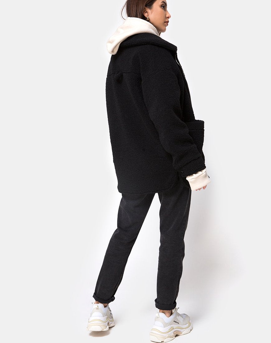 Imagen del abrigo de lana Teddy Bear en negro